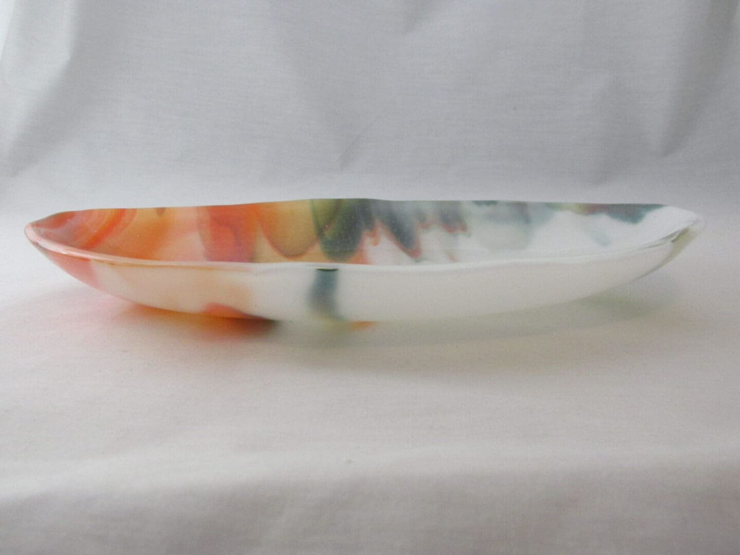 Marbled elongated ceramic serving platter
