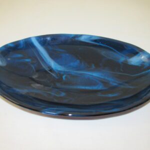 Copper Blue & White Streaky Oval Serving Dish