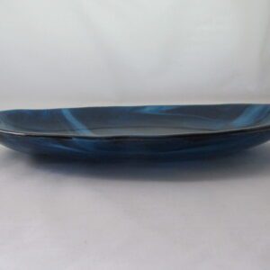 Copper Blue & White Streaky Oval Serving Dish