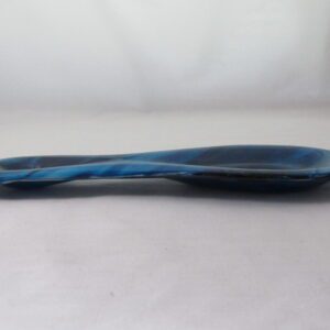 Low profile blue swirl spoon tray