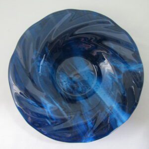 Copper Blue & White Streaky Swirl Bowl
